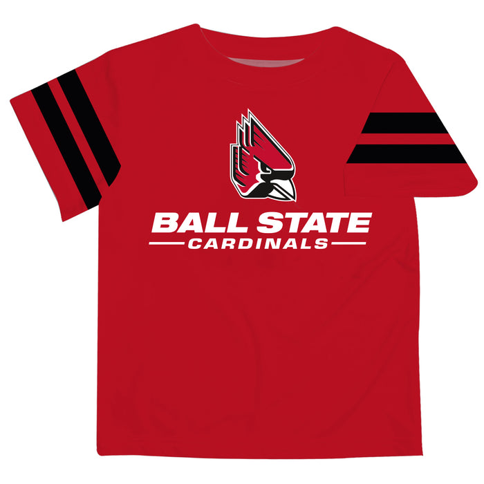 Ball State Universiy Stripe Red Tee Shirt Short Sleeve - Vive La Fête - Online Apparel Store