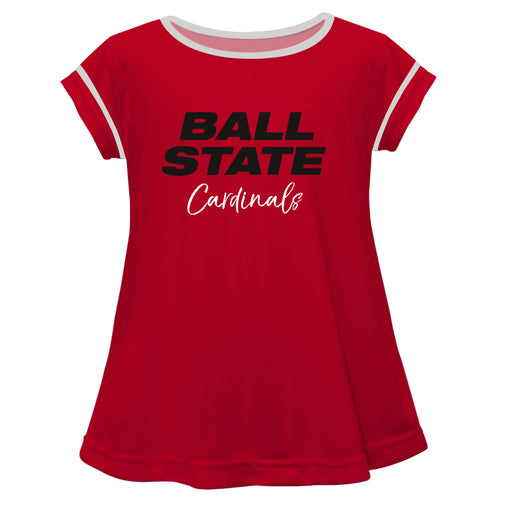 Ball State University Big Solid Red Laurie Top Short Sleeve - Vive La Fête - Online Apparel Store