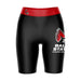 Ball State Cardinals Vive La Fete Game Day Logo on Thigh and Waistband Black and Red Women Bike Short 9 Inseam"