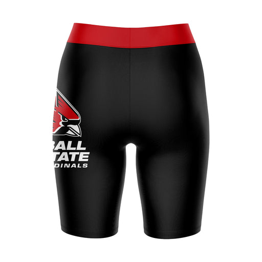 Ball State Cardinals Vive La Fete Game Day Logo on Thigh and Waistband Black and Red Women Bike Short 9 Inseam" - Vive La Fête - Online Apparel Store