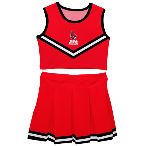 Ball State Cardinals Vive La Fete Game Day Red Sleeveless Cheerleader Set