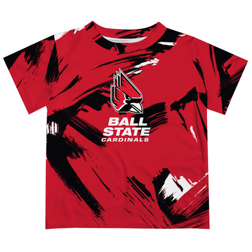 Ball State Cardinals Vive La Fete Boys Game Day Cardinal Short Sleeve Tee Paint Brush