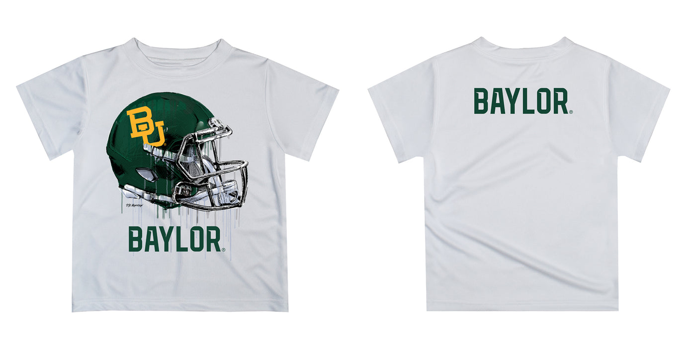 Baylor Bears Original Dripping Football Helmet White T-Shirt by Vive La Fete - Vive La Fête - Online Apparel Store