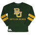 Baylor Bears Stripes Green Long Sleeve Fleece Sweatshirt Side Vents - Vive La Fête - Online Apparel Store