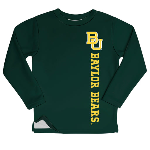 Baylor Bears Bears Logo Green Long Sleeve Fleece Sweatshirt Side Vents - Vive La Fête - Online Apparel Store