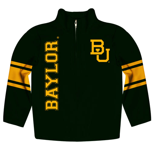 Baylor Stripes Green Long Sleeve Quarter Zip Sweatshirt - Vive La Fête - Online Apparel Store