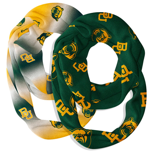 Baylor Bears Vive La Fete All Over Logo Game Day Collegiate Women Set of 2 Light Weight Ultra Soft Infinity Scarfs