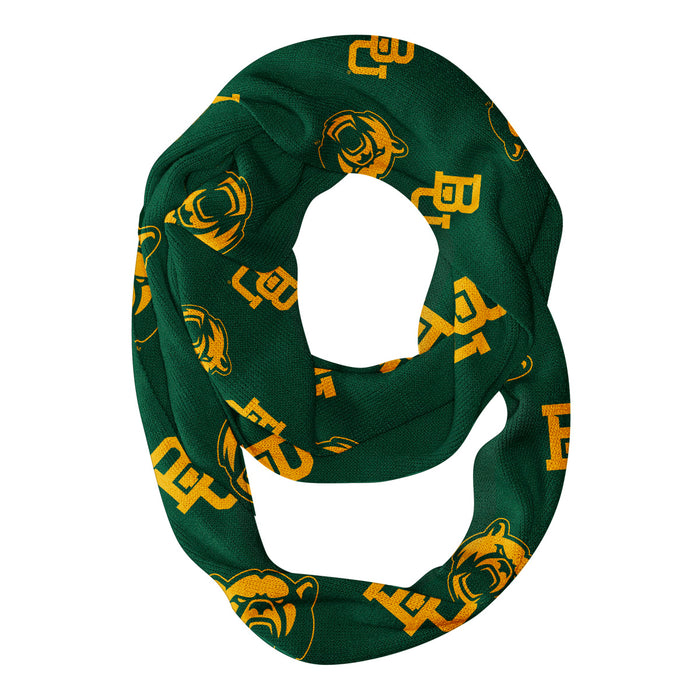 Baylor Bears Vive La Fete Repeat Logo Game Day Collegiate Women Light Weight Ultra Soft Infinity Scarf