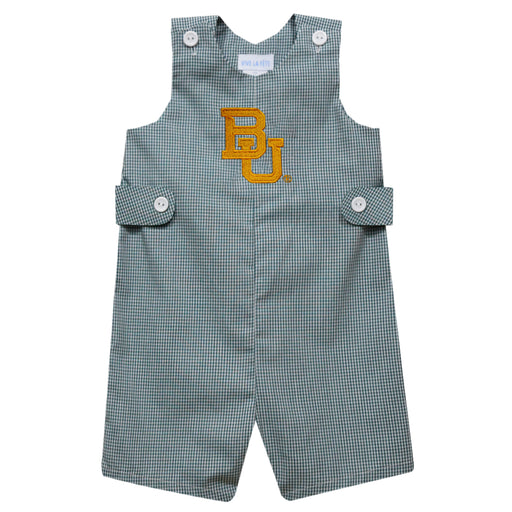 Baylor Bears Embroidered Hunter Green Gingham Boys Jon Jon