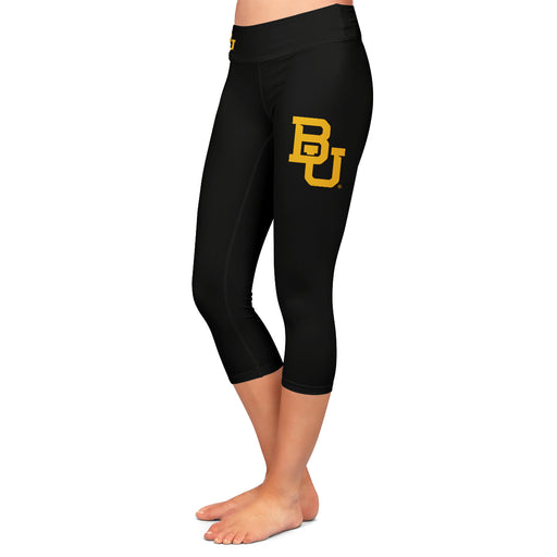 Baylor Bears Vive La Fete Game Day Collegiate Large Logo on Thigh and Waist Girls Black Capri Leggings - Vive La Fête - Online Apparel Store