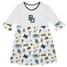 Baylor Bears 3/4 Sleeve Solid White Repeat Print Hand Sketched Vive La Fete Impressions Artwork on Skirt