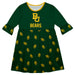 Baylor Bears Vive La Fete Girls Game Day 3/4 Sleeve Solid Green All Over Logo on Skirt