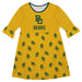 Baylor Bears Vive La Fete Girls Game Day 3/4 Sleeve Solid Gold All Over Logo on Skirt