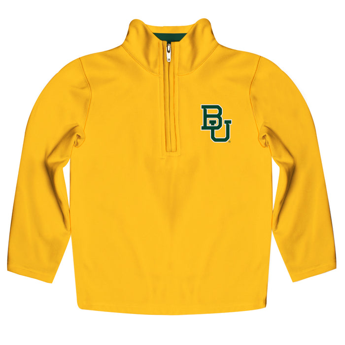 Baylor Bears Vive La Fete Game Day Solid Gold Quarter Zip Pullover Sleeves