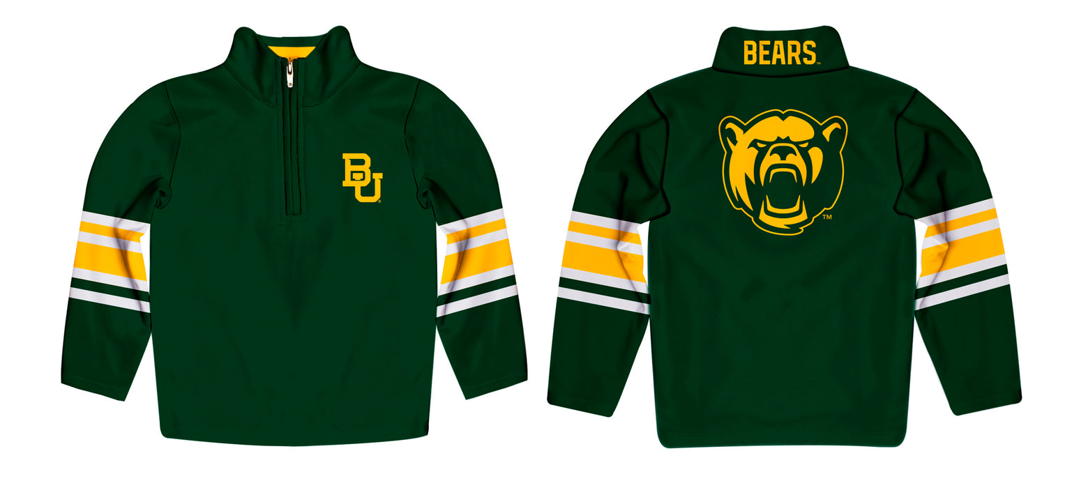 Baylor Bears Vive La Fete Game Day Green Quarter Zip Pullover Stripes on Sleeves - Vive La Fête - Online Apparel Store