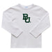 Baylor Bears Embroidered White Long Sleeve Boys Tee Shirt