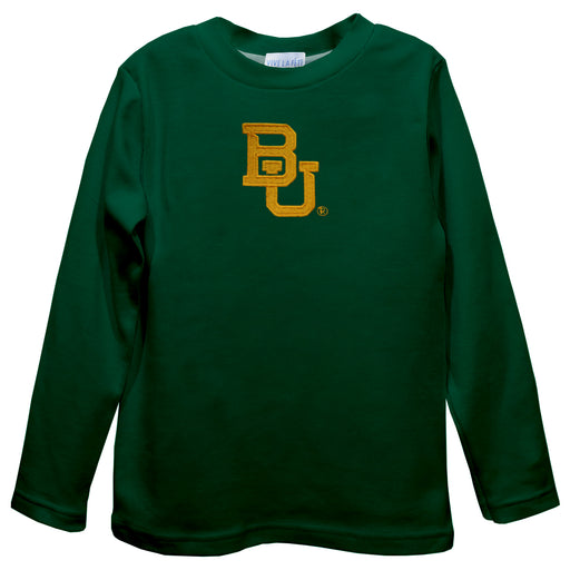 Baylor Bears Embroidered Hunter Green Long Sleeve Boys Tee Shirt