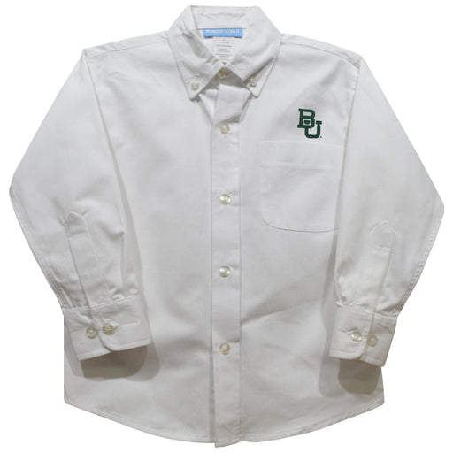 Baylor Bears Embroidered White Long Sleeve Button Down Shirt
