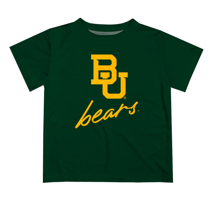 Baylor Bears Vive La Fete Script V1 Green Short Sleeve Tee Shirt