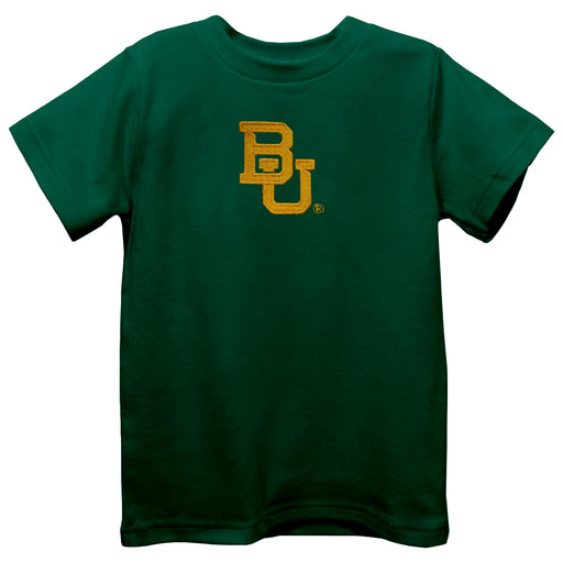 Baylor Bears Embroidered Hunter Green knit Short Sleeve Boys Tee Shirt
