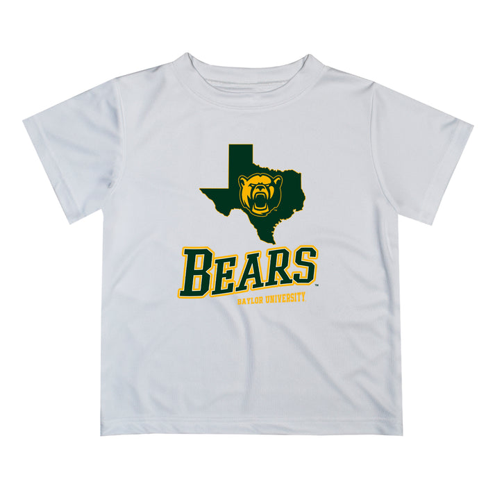 Baylor Bears Vive La Fete State Map White Short Sleeve Tee Shirt