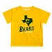 Baylor Bears Vive La Fete State Map Gold Sleeve Tee Shirt