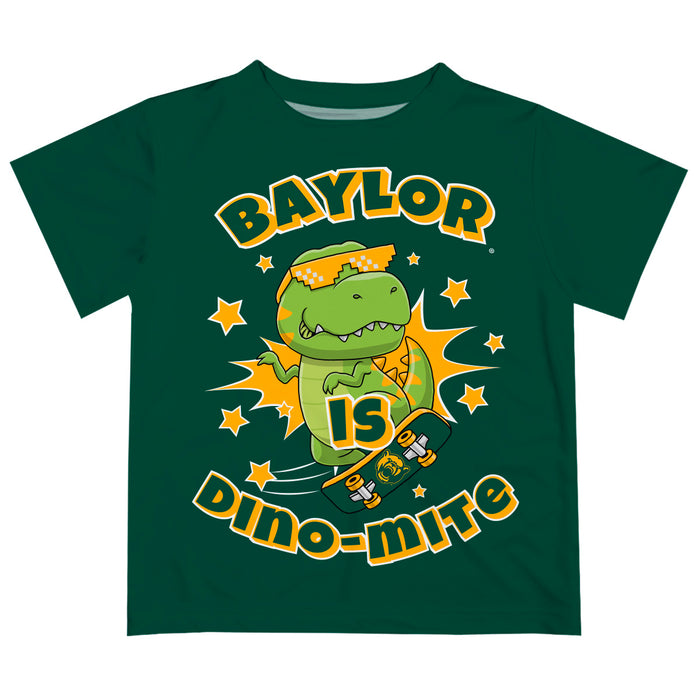 Baylor Bears Vive La Fete Dino-Mite Boys Game Day Green Short Sleeve Tee