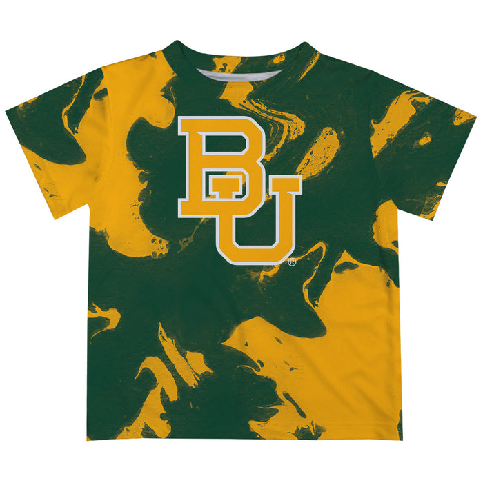 Baylor Bears Vive La Fete Marble Boys Game Day Green Short Sleeve Tee