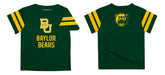 Baylor Bears Vive La Fete Boys Game Day Green Short Sleeve Tee with Stripes on Sleeves - Vive La Fête - Online Apparel Store