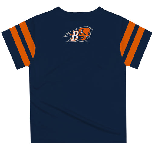 Bucknell University Bison Vive La Fete Boys Game Day Navy Short Sleeve Tee with Stripes on Sleeves - Vive La Fête - Online Apparel Store