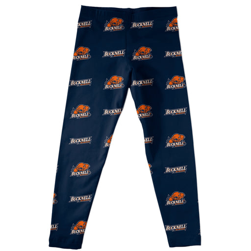 Bucknell Bison Vive La Fete Girls Game Day All Over Logo Elastic Waist Classic Play Navy Leggings Tights - Vive La Fête - Online Apparel Store
