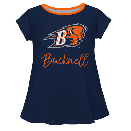 Bucknell University Bison Vive La Fete Girls Game Day Short Sleeve Navy Top with School Mascot and Name - Vive La Fête - Online Apparel Store