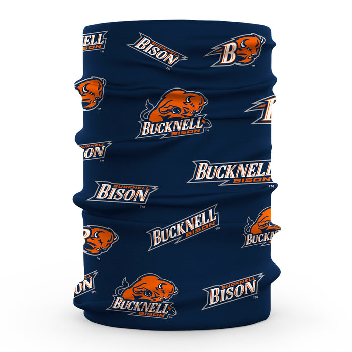 Bucknell University Bison Vive La Fete All Over Logo Game Day  Collegiate Face Cover Soft 4-Way Stretch Neck Gaiter - Vive La Fête - Online Apparel Store