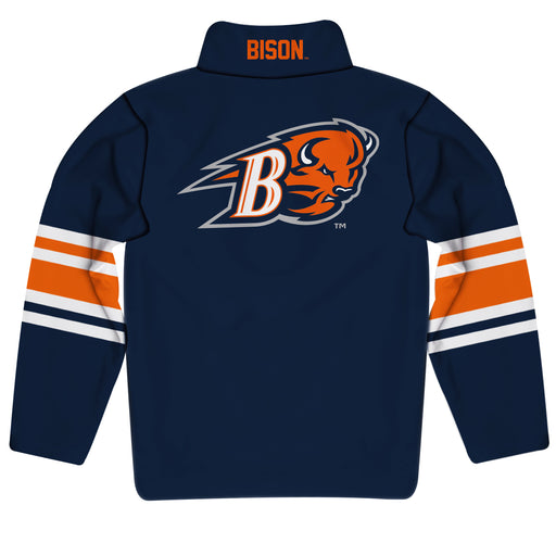 Bucknell University Bison Vive La Fete Game Day Navy Quarter Zip Pullover Stripes on Sleeves - Vive La Fête - Online Apparel Store
