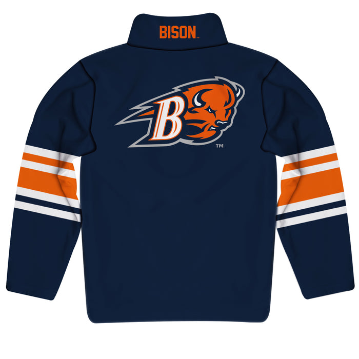 Bucknell University Bison Vive La Fete Game Day Navy Quarter Zip Pullover Stripes on Sleeves - Vive La Fête - Online Apparel Store