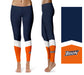 Bucknell University Bison Vive La Fete Game Day Collegiate Ankle Color Block Women's Navy Orange Yoga Leggings - Vive La Fête - Online Apparel Store