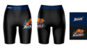 Bucknell Bison Vive La Fete Game Day Logo on Thigh and Waistband Black and Navy Women Bike Short 9 Inseam" - Vive La Fête - Online Apparel Store