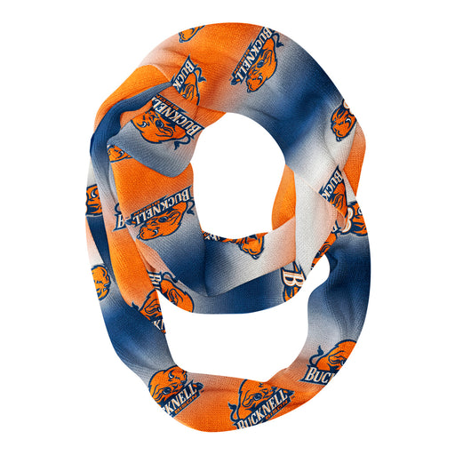 Bucknell Bison Vive La Fete All Over Logo Game Day Collegiate Women Ultra Soft Knit Infinity Scarf