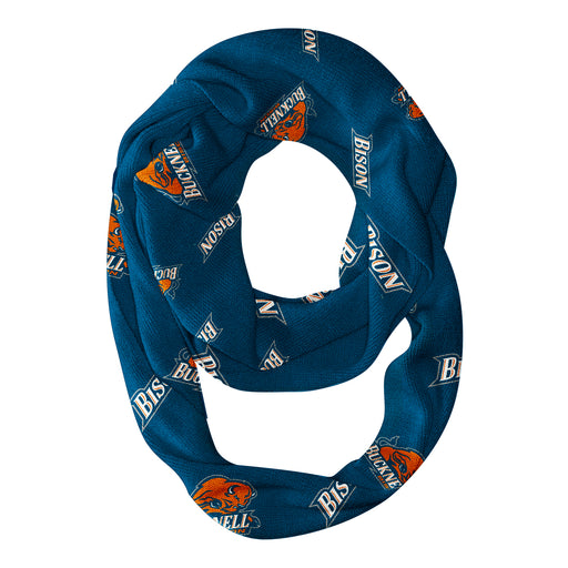 Bucknell Bison Vive La Fete Repeat Logo Game Day Collegiate Women Light Weight Ultra Soft Infinity Scarf