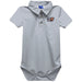 Bucknell University Bison Embroidered Gray Solid Knit Polo Onesie