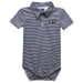 Bucknell University Bison Embroidered Navy Stripe Knit Polo Onesie