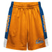 Bucknell Bison Vive La Fete Game Day Orange Stripes Boys Solid Blue Athletic Mesh Short