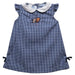 Bucknell University Bison Embroidered Navy Gingham A Line Dress