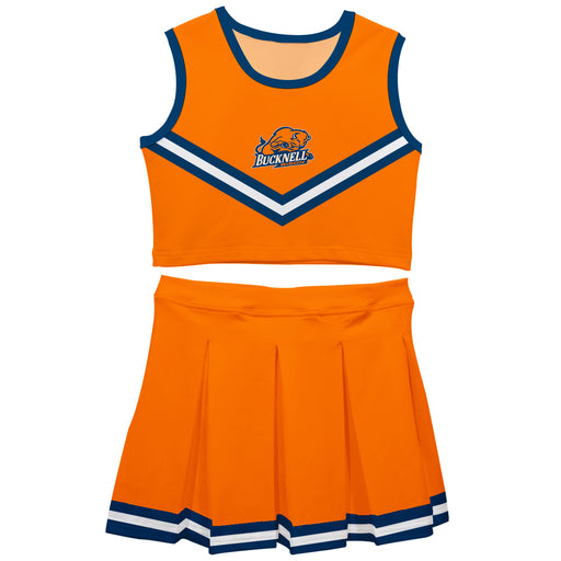 Bucknell University Bison Vive La Fete Game Day Orange Sleeveless Cheerleader Set