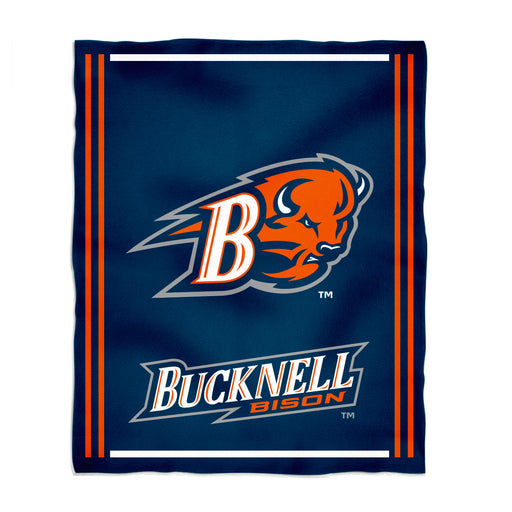 Bucknell Bison Vive La Fete Kids Game Day Blue Plush Soft Minky Blanket 36 x 48 Mascot