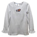 Bucknell University Bison Embroidered White Knit Long Sleeve Girls Blouse