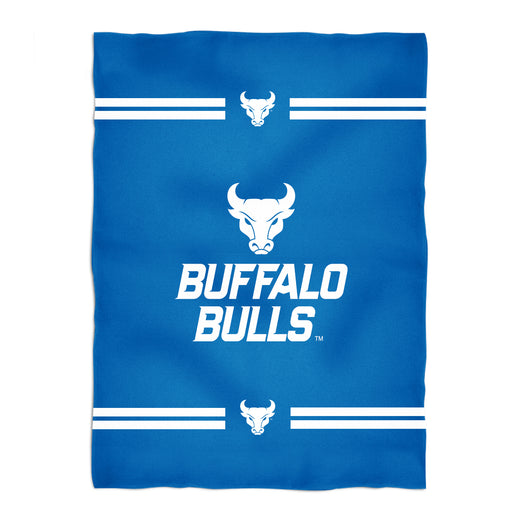 University at Buffalo Bulls Vive La Fete Game Day Soft Premium Fleece Blue Throw Blanket 40" x 58” Mascot and Stripes - Vive La Fête - Online Apparel Store