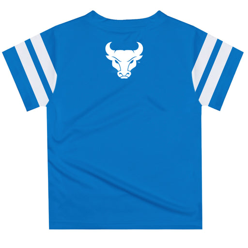 University at Buffalo Bulls Vive La Fete Boys Game Day Blue Short Sleeve Tee with Stripes on Sleeves - Vive La Fête - Online Apparel Store