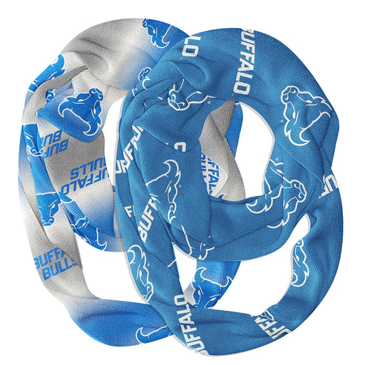 Buffalo Bulls Vive La Fete All Over Logo Game Day Collegiate Women Set of 2 Light Weight Ultra Soft Infinity Scarfs
