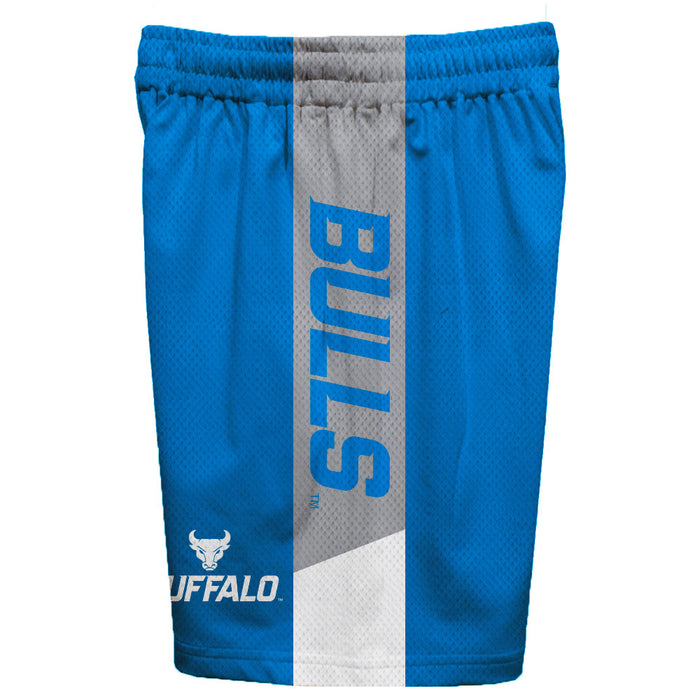 Buffalo Bulls Vive La Fete Game Day Blue Stripes Boys Solid Gray Athletic Mesh Short - Vive La Fête - Online Apparel Store